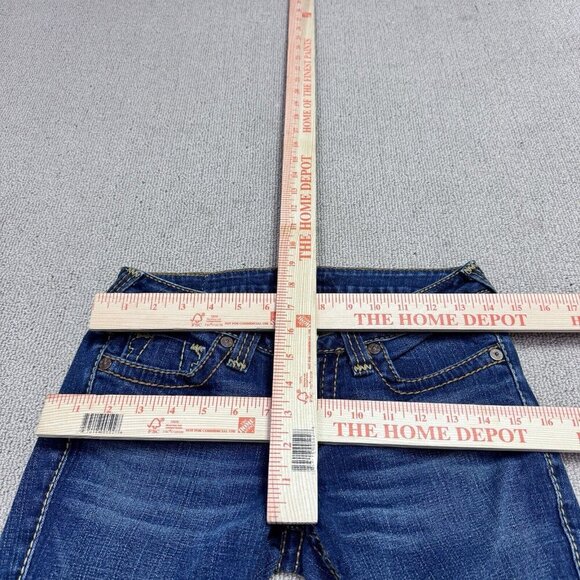 True Religion Jeans Straight Leg Blue Pockets Women’s Size 28 - Picture 2 of 12